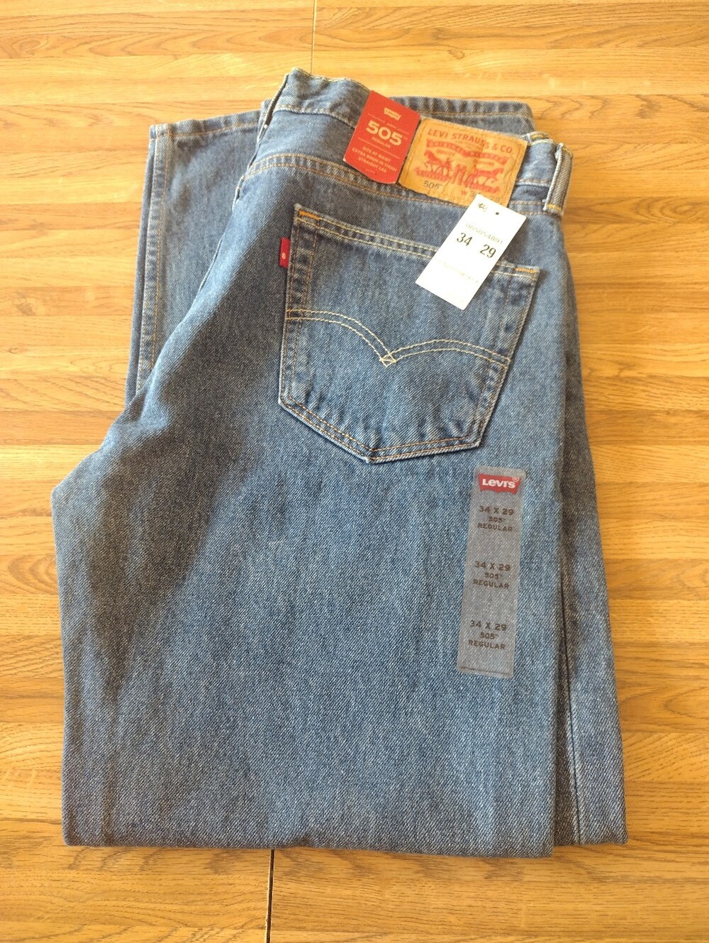 Men's 505 Regular Fit Jean- Zipper Fly-Medium Stone Wash 34X29 Jeans